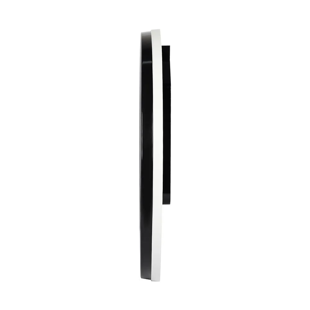 Seiko QXA835-K Office Wall Clock – Metallic Black & White 36.8cm