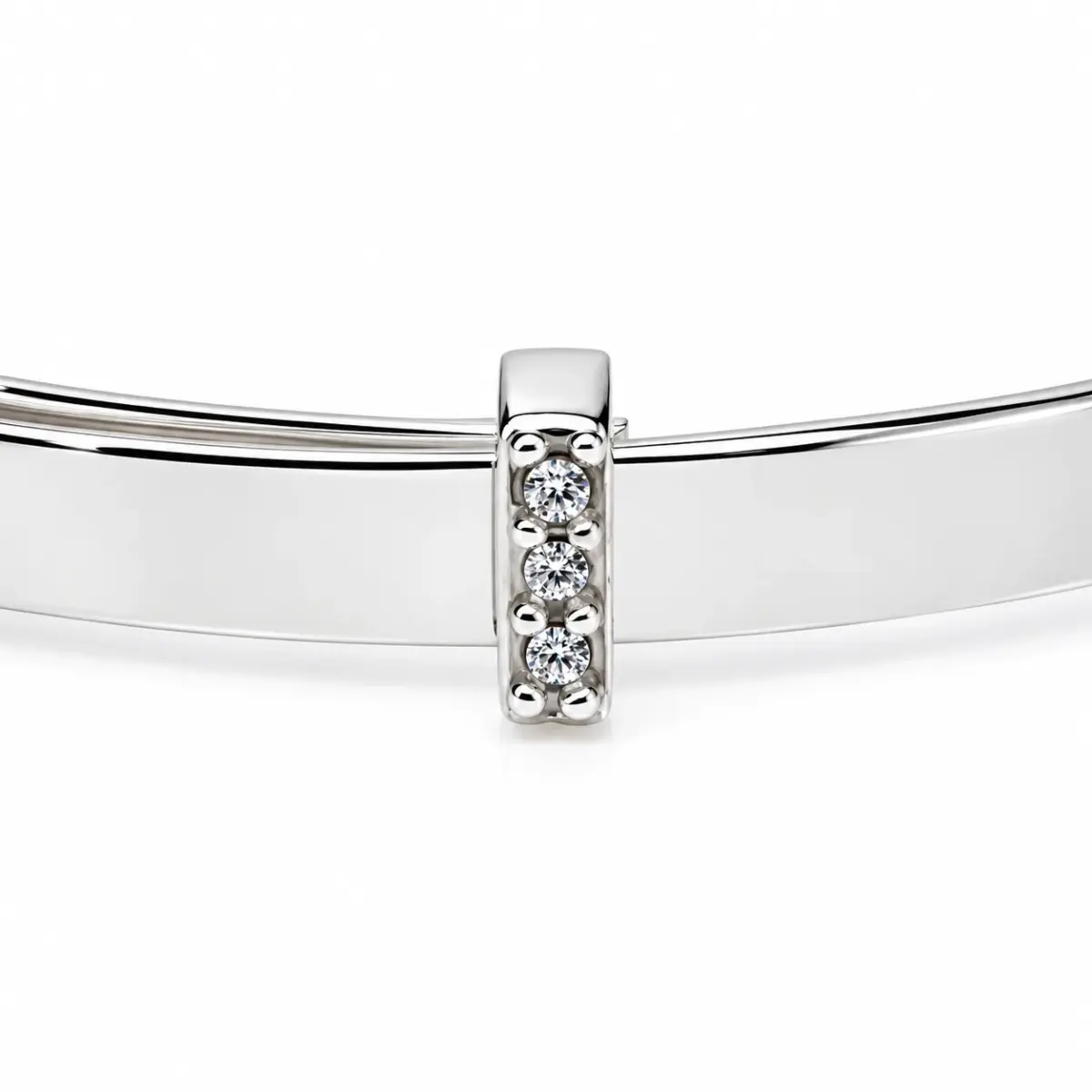 Sterling Silver Baby Expander Bangle with Cubic Zirconia Star - IB0757