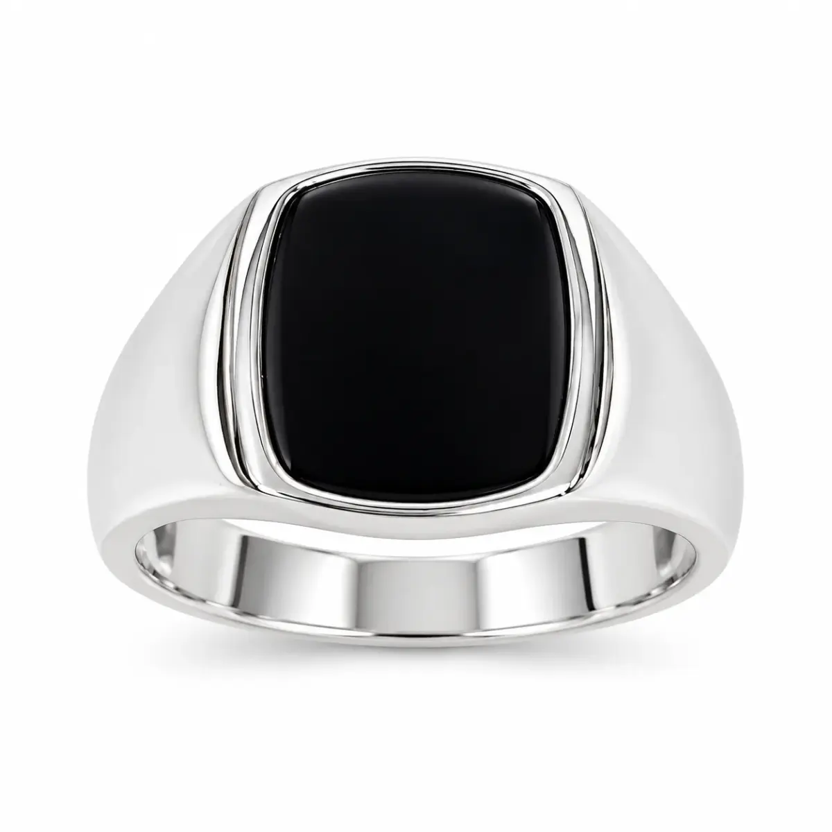 Sterling Silver Black Onyx Gents Signet Ring – 14mm - PT2394
