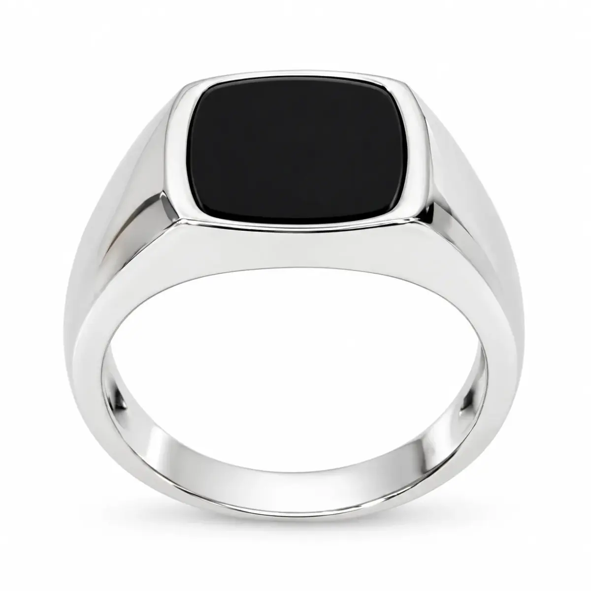 Sterling Silver Black Onyx Gents Signet Ring – 14mm - PT2394