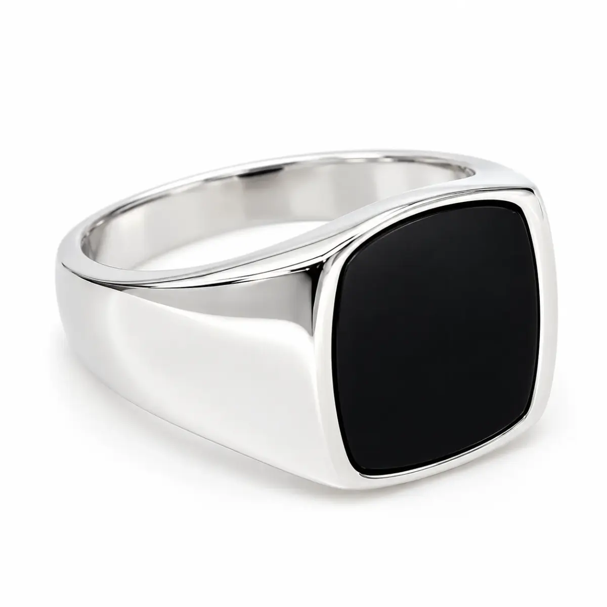 Sterling Silver Black Onyx Gents Signet Ring – 14mm - PT2394