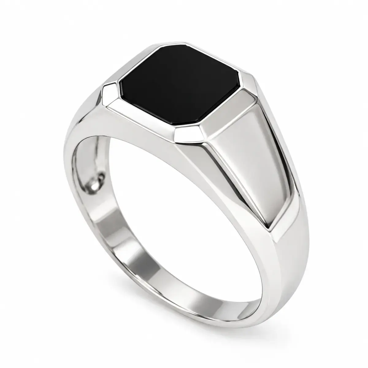 Sterling Silver Black Onyx Gents Signet Ring - PT2398
