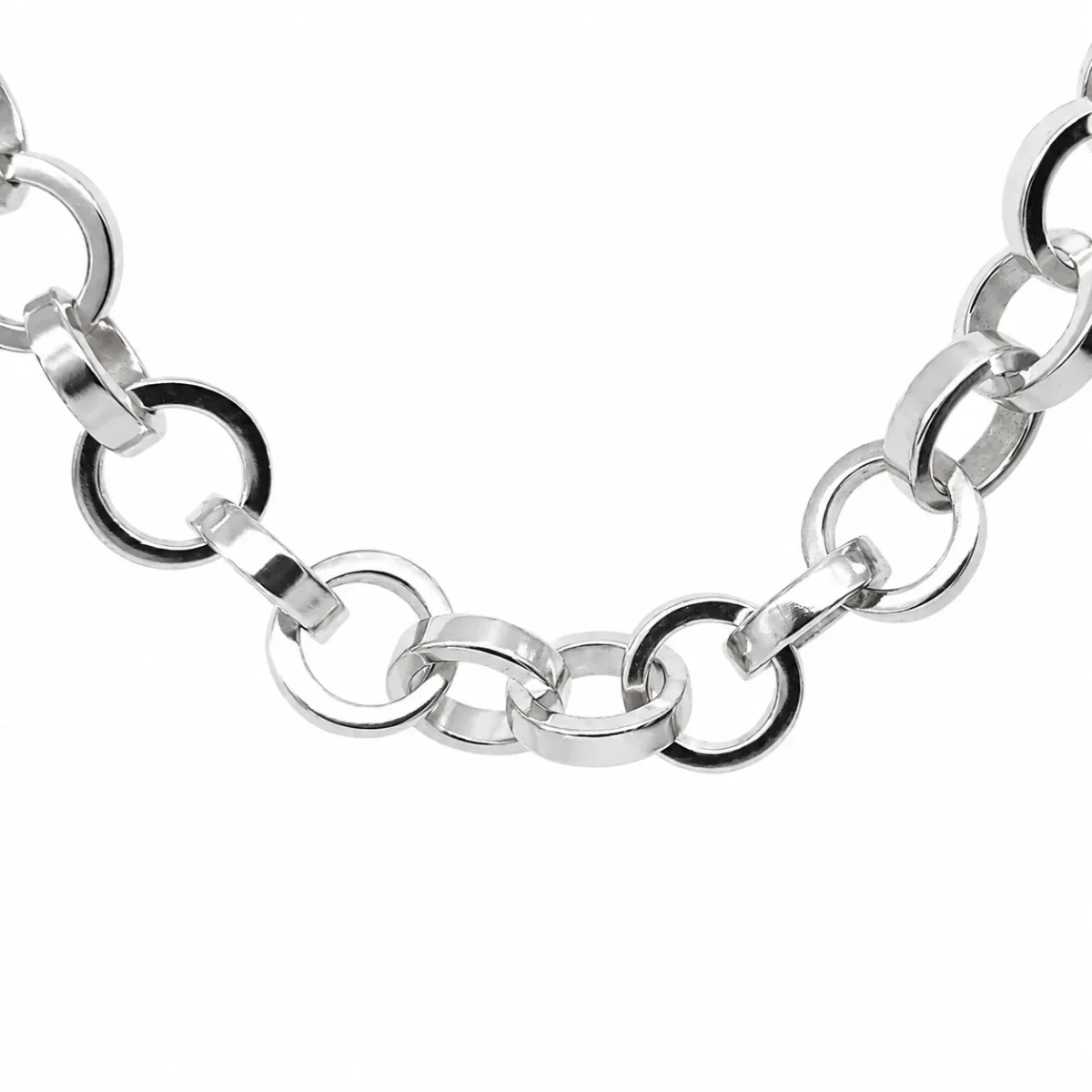Sterling Silver Solid Square Round Link Chain – 9mm - CYBA222