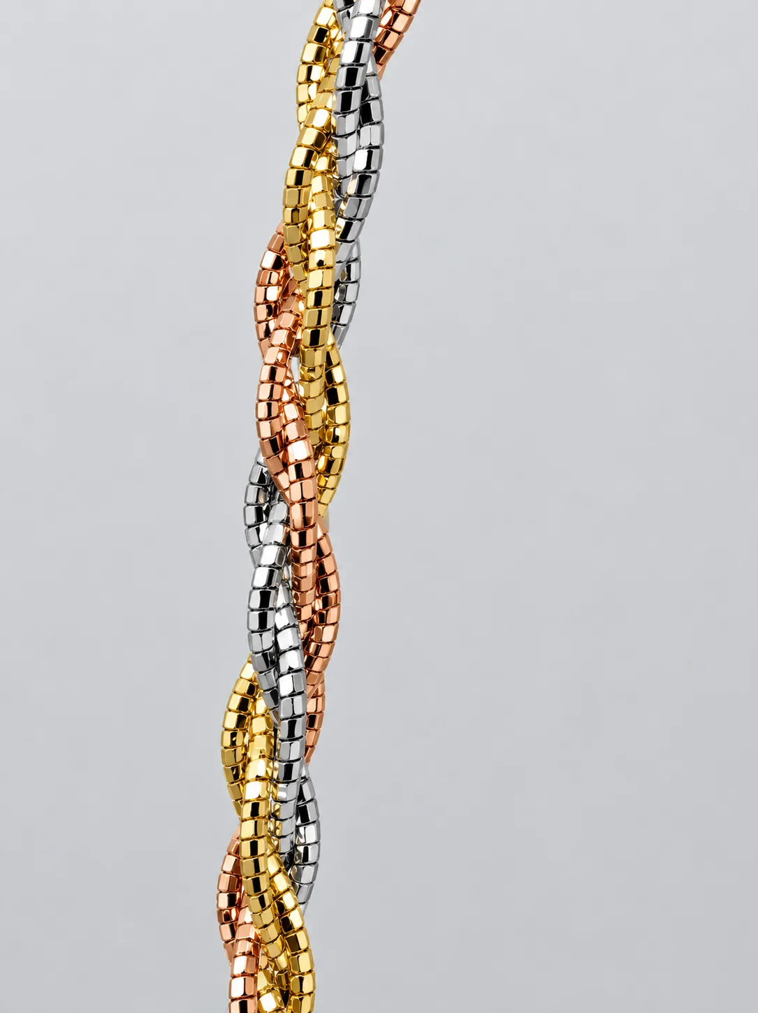 18ct Tri-Colour Yellow, Rose & White Gold Twisted Rope Necklace – 50cm | Italian Made | 16g - 18CTRYW