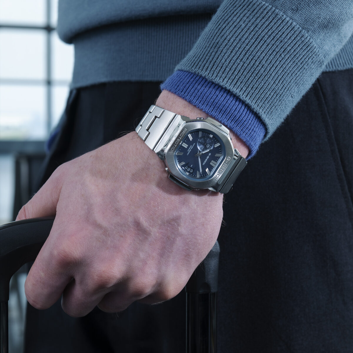 Casio G-SHOCK GMC-2500D-1A2 Men's Stainless Steel Analogue Watch – Blue-Grey Dial