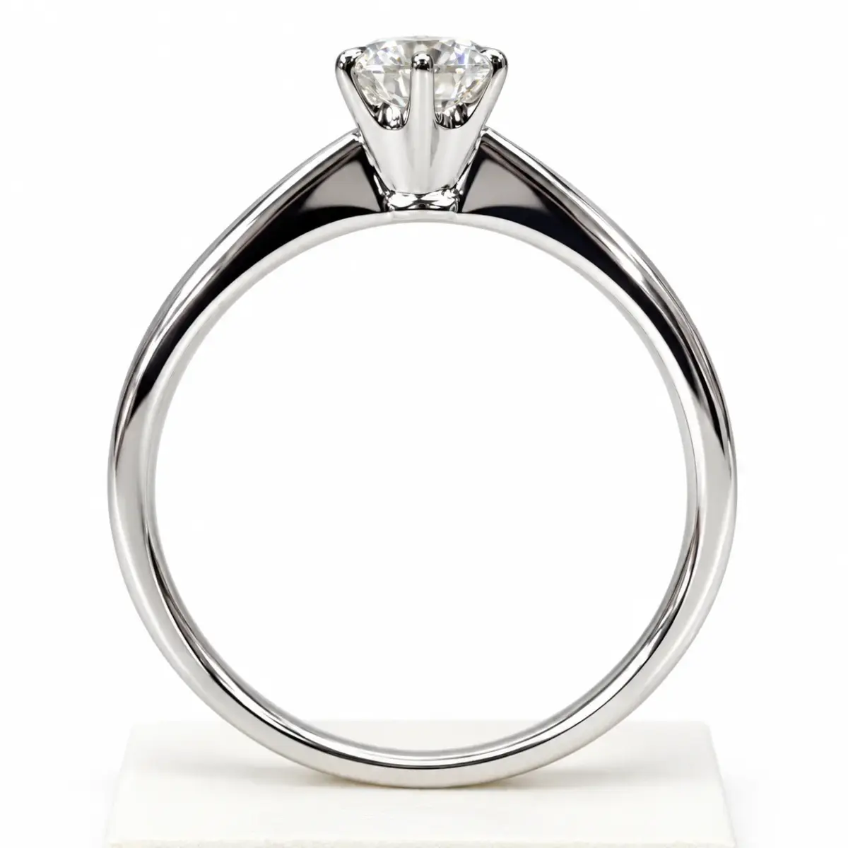9ct White Gold 0.52ct Lab Grown Round Brilliant Cut Diamond Solitaire Ring – 6 Claw Setting - 9WCYR2299