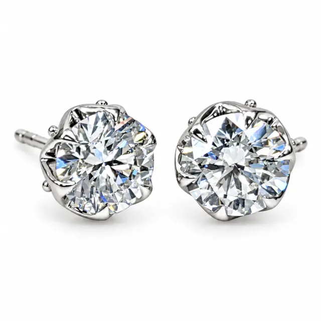 9ct White Gold 2.01ct Lab-Grown Diamond Stud Earrings – E Colour VS1 - 9WGAUGER4886
