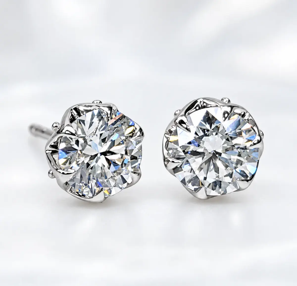 9ct White Gold 2.01ct Lab-Grown Diamond Stud Earrings – E Colour VS1 - 9WGAUGER4886