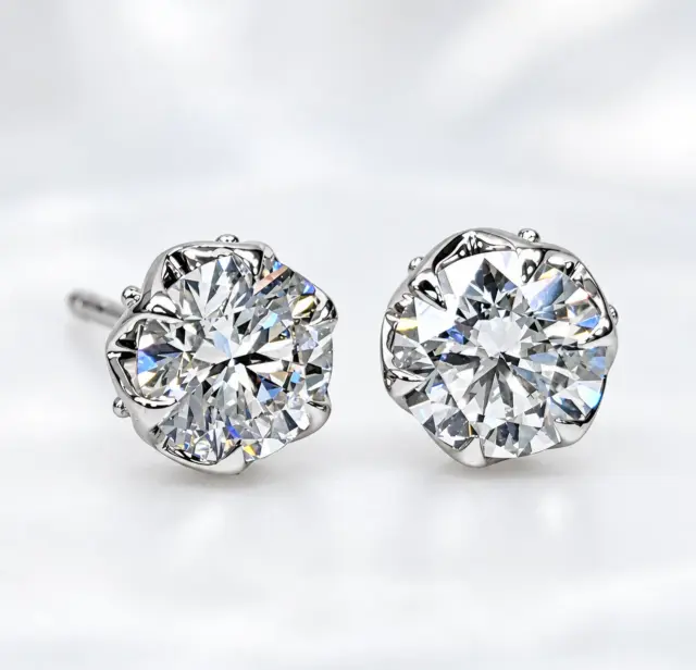 9ct White Gold 2.01ct Lab-Grown Diamond Stud Earrings – E Colour VS1 - 9WGAUGER4886