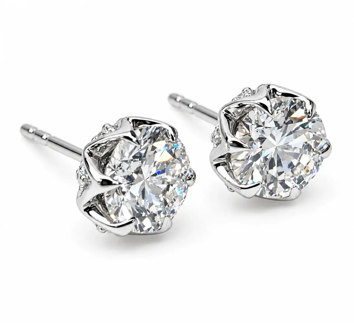 9ct White Gold 2.01ct Lab-Grown Diamond Stud Earrings – E Colour VS1 - 9WGAUGER4886