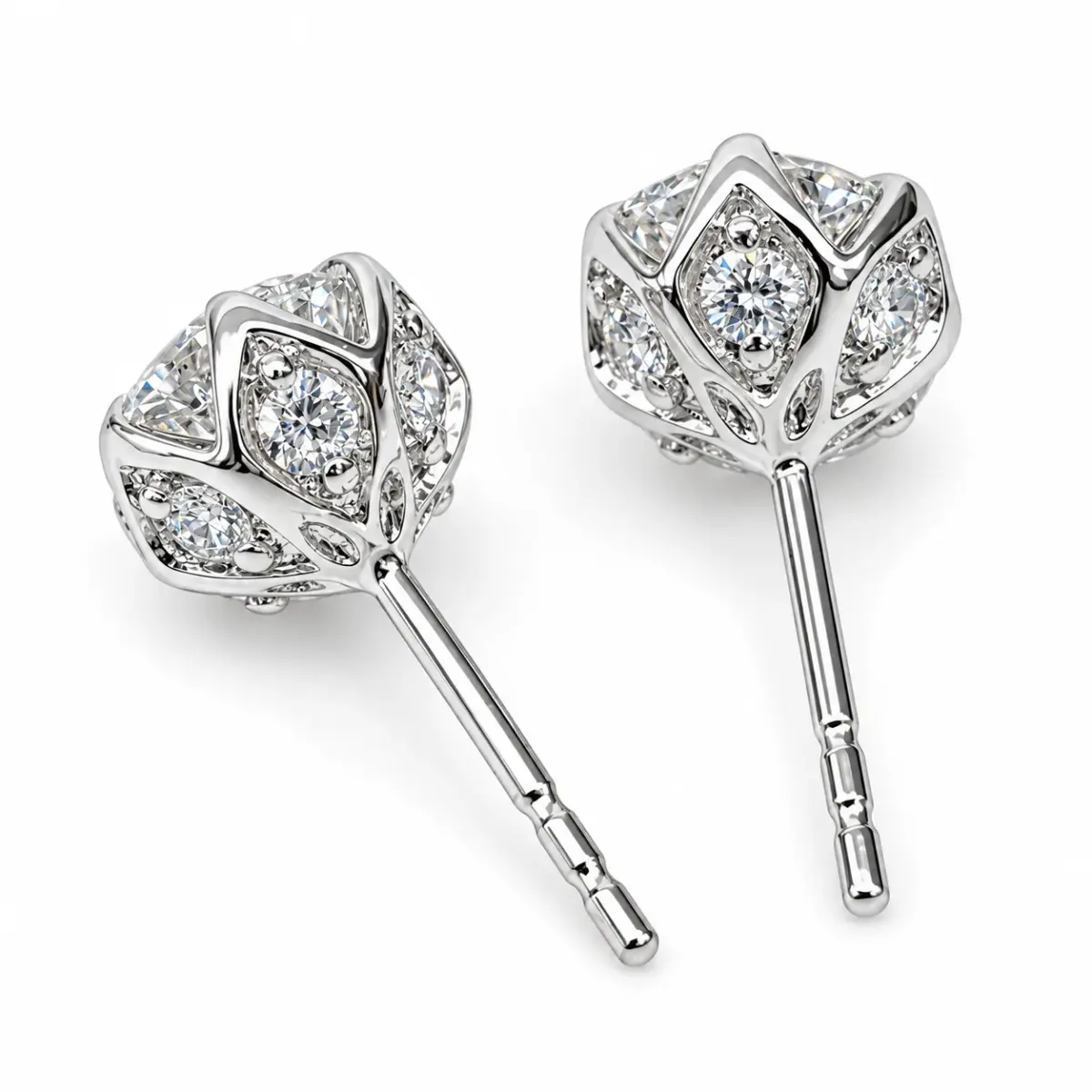 9ct White Gold 2.01ct Lab-Grown Diamond Stud Earrings – E Colour VS1 - 9WGAUGER4886