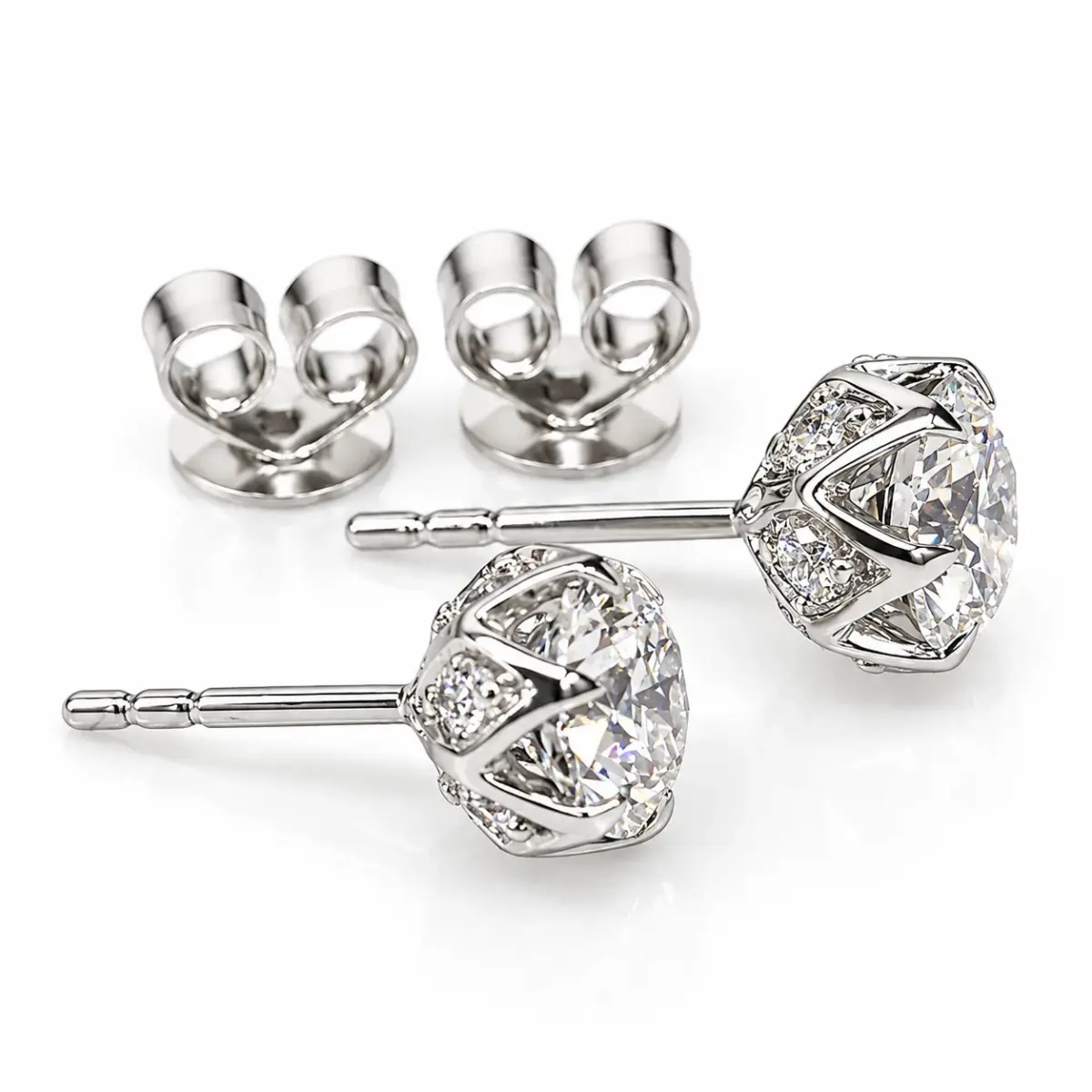 9ct White Gold 2.01ct Lab-Grown Diamond Stud Earrings – E Colour VS1 - 9WGAUGER4886