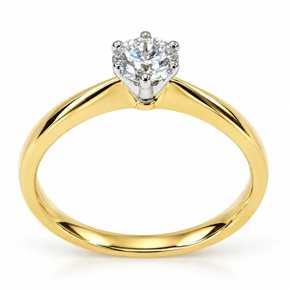 9ct Yellow & White Gold 0.53ct Lab-Grown Diamond Solitaire Ring - 9YGCYR2288