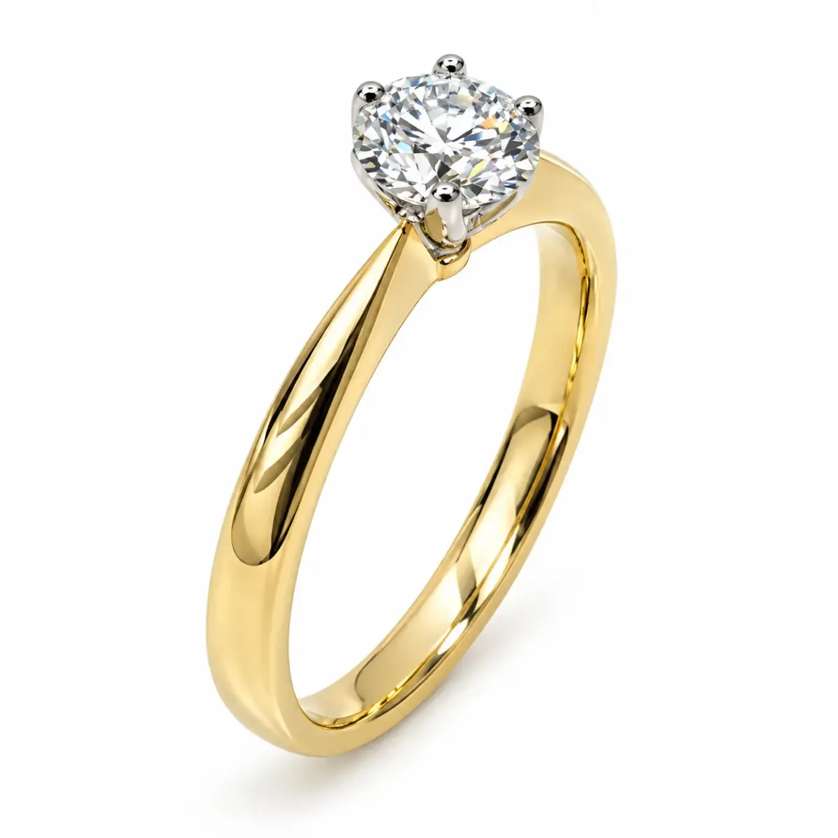9ct Yellow & White Gold 0.53ct Lab-Grown Diamond Solitaire Ring - 9YGCYR2288