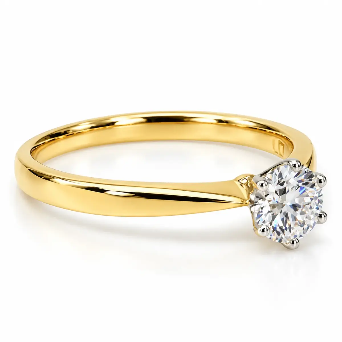 9ct Yellow & White Gold 0.53ct Lab-Grown Diamond Solitaire Ring - 9YGCYR2288