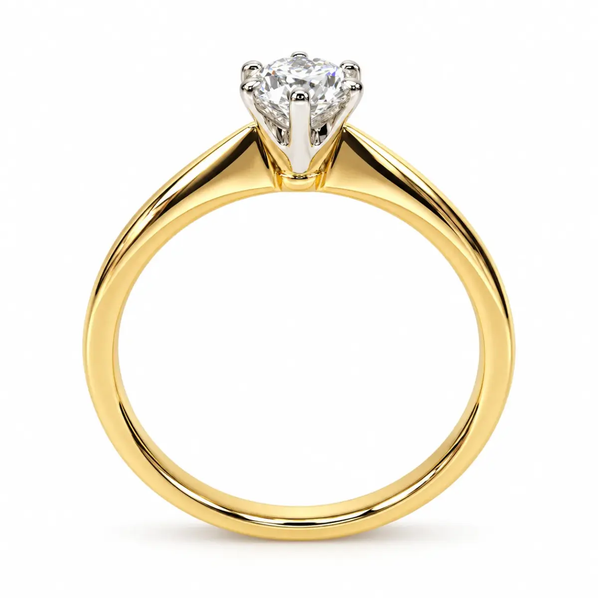 9ct Yellow & White Gold 0.53ct Lab-Grown Diamond Solitaire Ring - 9YGCYR2288