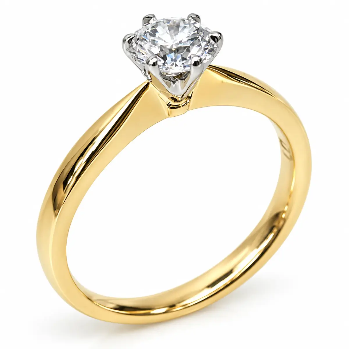 9ct Yellow & White Gold 0.53ct Lab-Grown Diamond Solitaire Ring - 9YGCYR2288
