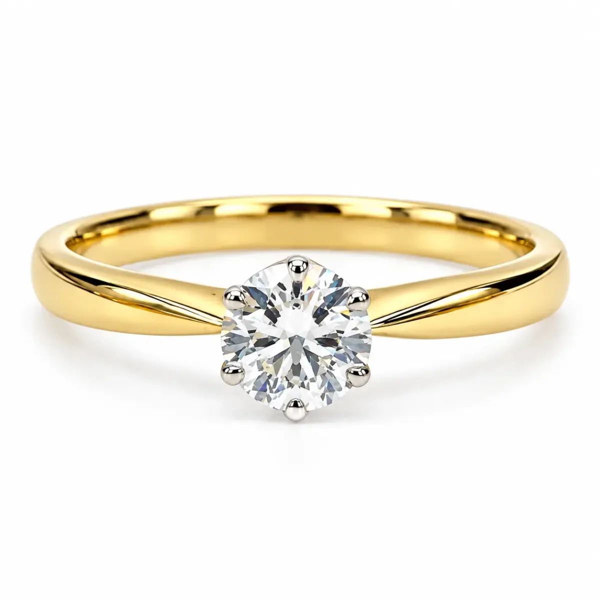 9ct Yellow & White Gold 0.53ct Lab-Grown Diamond Solitaire Ring - 9YGCYR2288