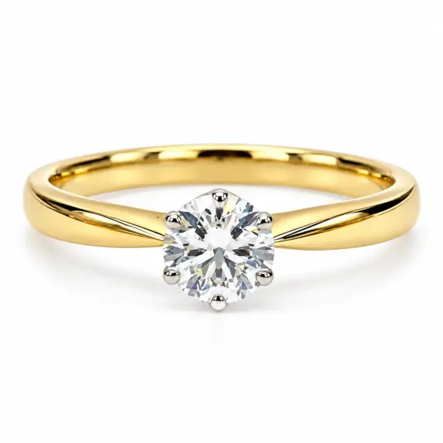 9ct Yellow & White Gold 0.53ct Lab-Grown Diamond Solitaire Ring - 9YGCYR2288