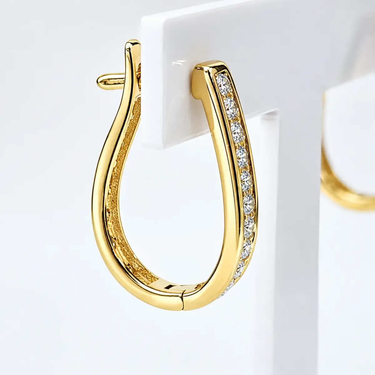 9ct Yellow Gold 0.51ct Lab Grown Diamond Channel Set Hoop Earrings – E–R Colour, VS Clarity - AUER3126