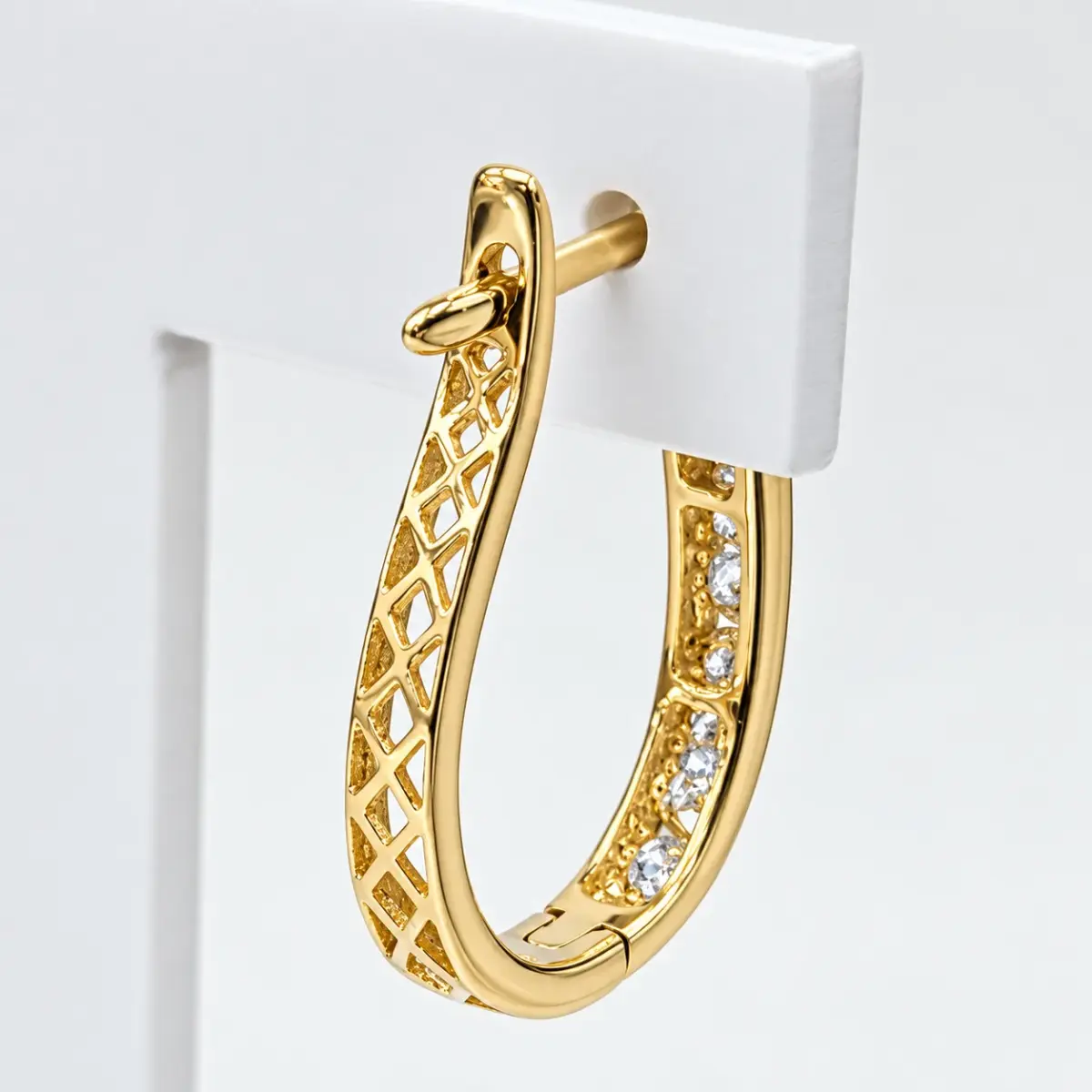 9ct Yellow Gold 0.51ct Lab Grown Diamond Channel Set Hoop Earrings – E–R Colour, VS Clarity - AUER3126