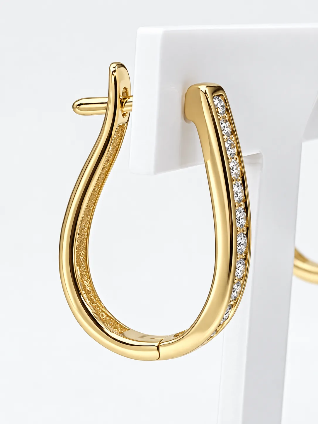 9ct Yellow Gold 0.51ct Lab Grown Diamond Channel Set Hoop Earrings – E–R Colour, VS Clarity - AUER3126