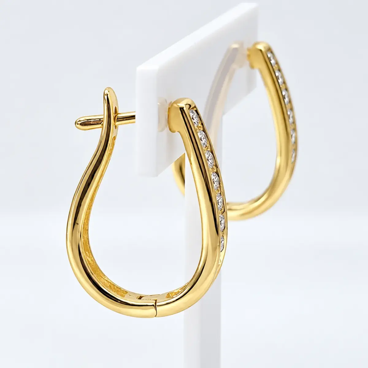 9ct Yellow Gold 0.51ct Lab Grown Diamond Channel Set Hoop Earrings – E–R Colour, VS Clarity - AUER3126