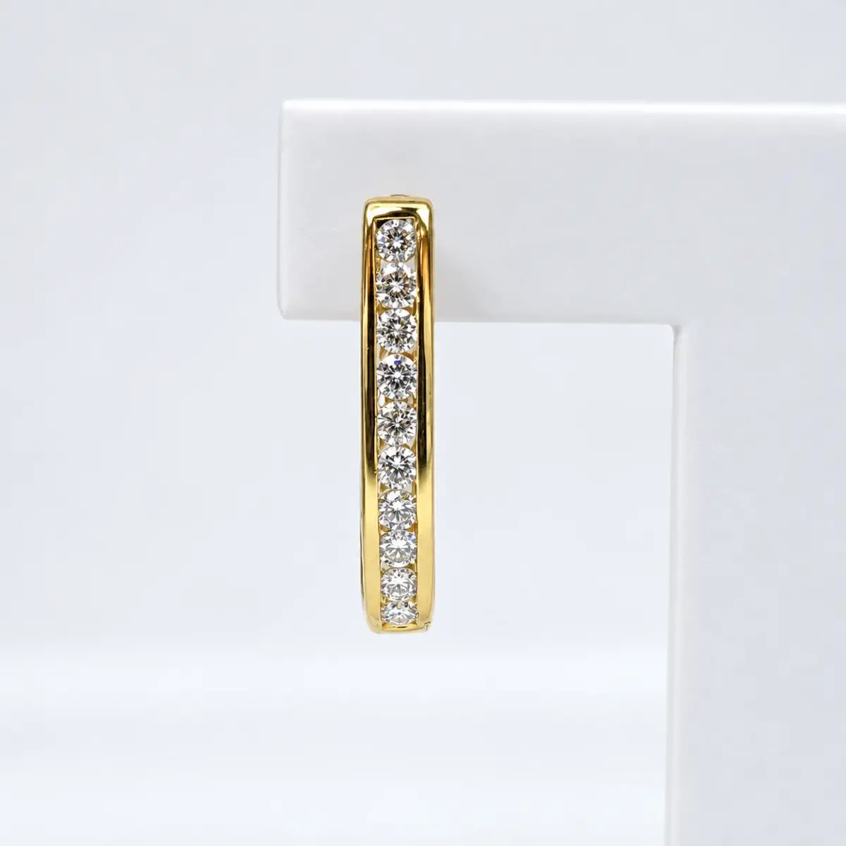 9ct Yellow Gold 0.51ct Lab Grown Diamond Channel Set Hoop Earrings – E–R Colour, VS Clarity - AUER3126