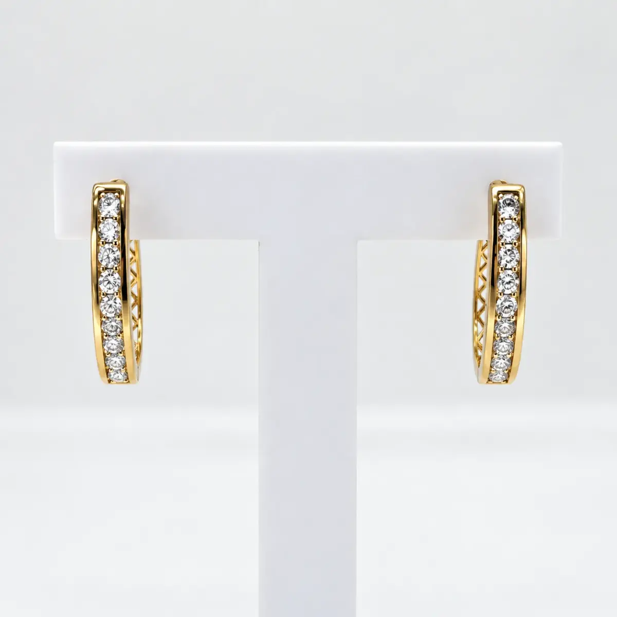 9ct Yellow Gold 0.51ct Lab Grown Diamond Channel Set Hoop Earrings – E–R Colour, VS Clarity - AUER3126