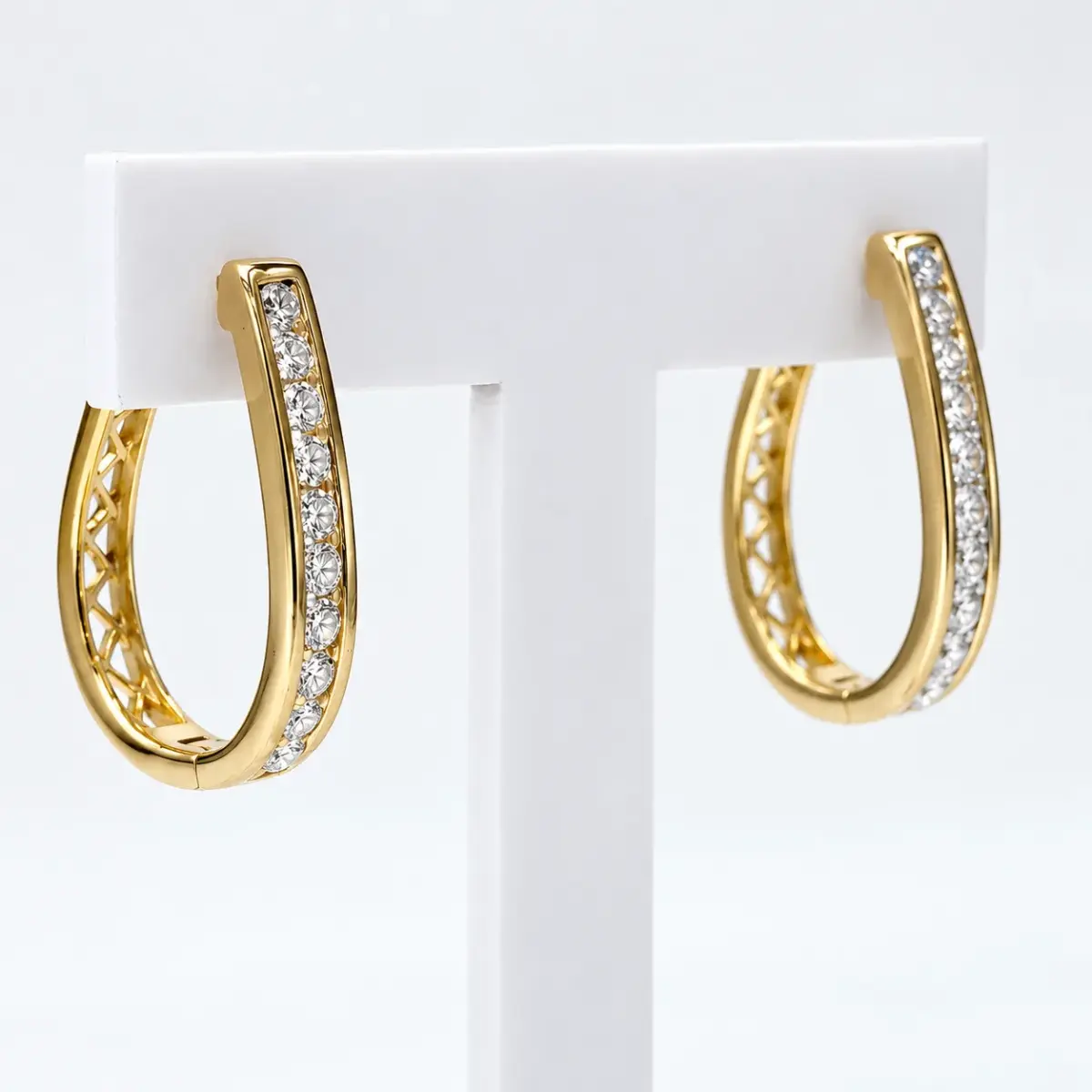 9ct Yellow Gold 0.51ct Lab Grown Diamond Channel Set Hoop Earrings – E–R Colour, VS Clarity - AUER3126