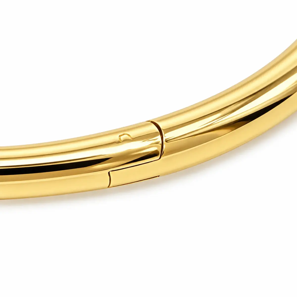 9ct Yellow Gold 3.5mm Hollow Oval Hinged Bangle – 62mm x 54mm – Made in Italy - 9KBA1566