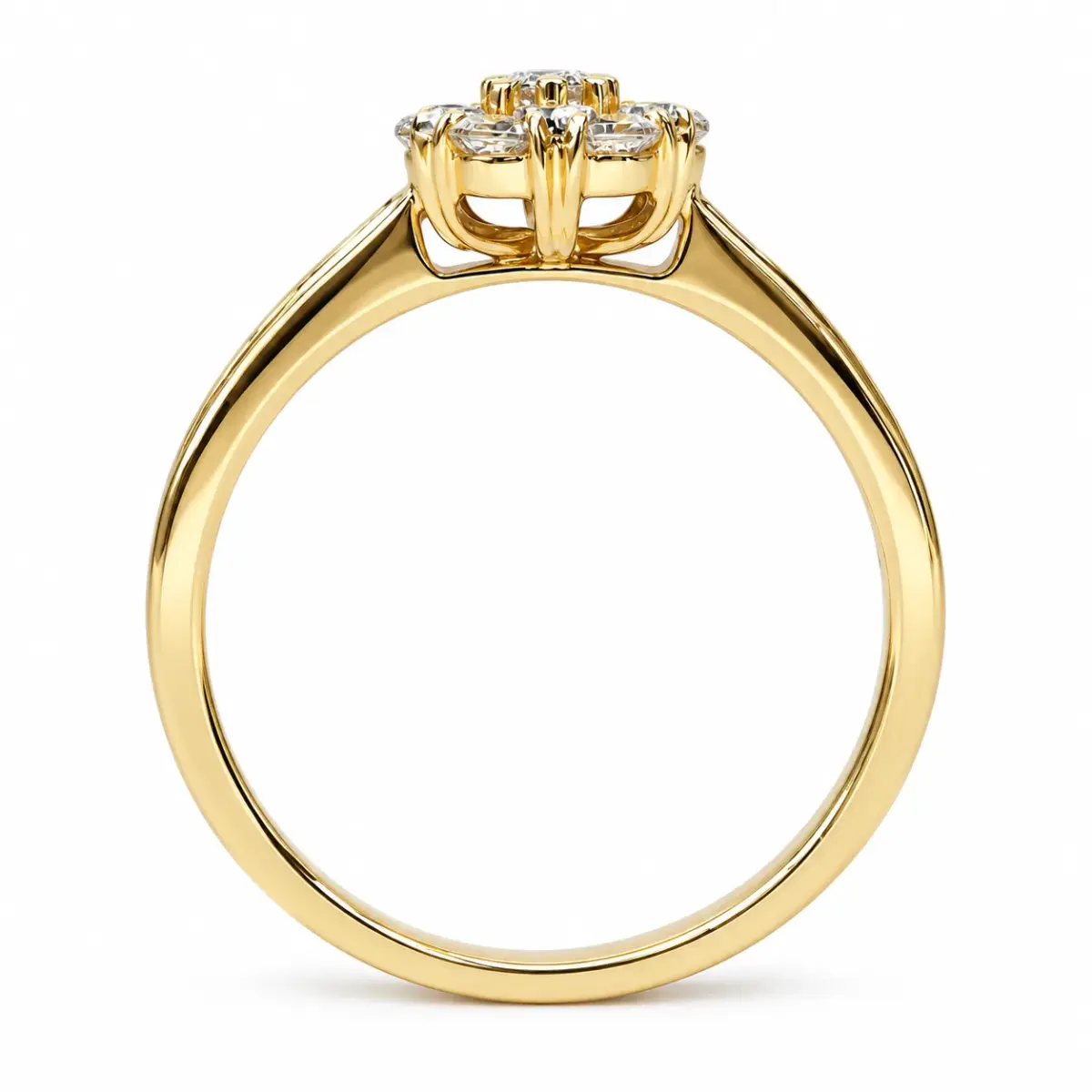 9ct Yellow Gold CZ Floral Cluster Ring - 9YCYR2170