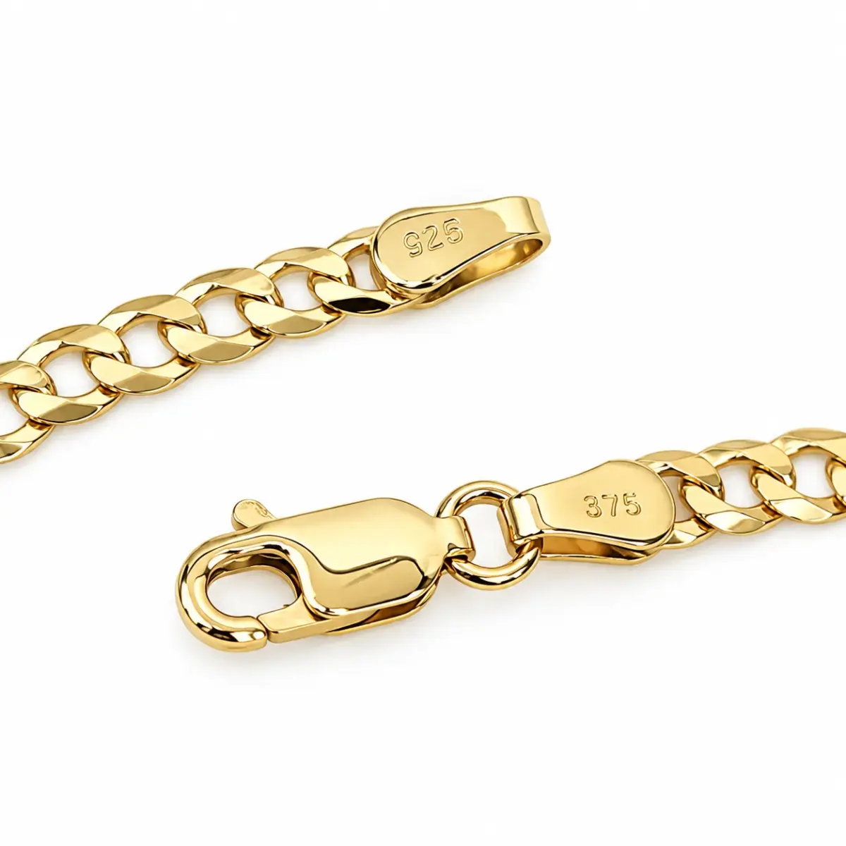 9ct Yellow Gold Italian Curb Link ID Bracelet – 19cm - 9KGZP0906/ID