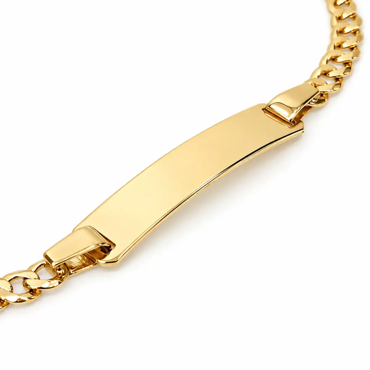 9ct Yellow Gold Italian Curb Link ID Bracelet – 19cm - 9KGZP0906/ID