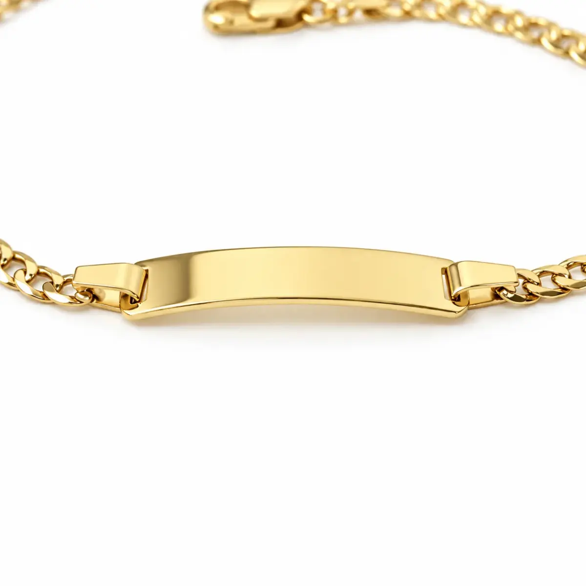 9ct Yellow Gold Italian Curb Link ID Bracelet – 19cm - 9KGZP0906/ID