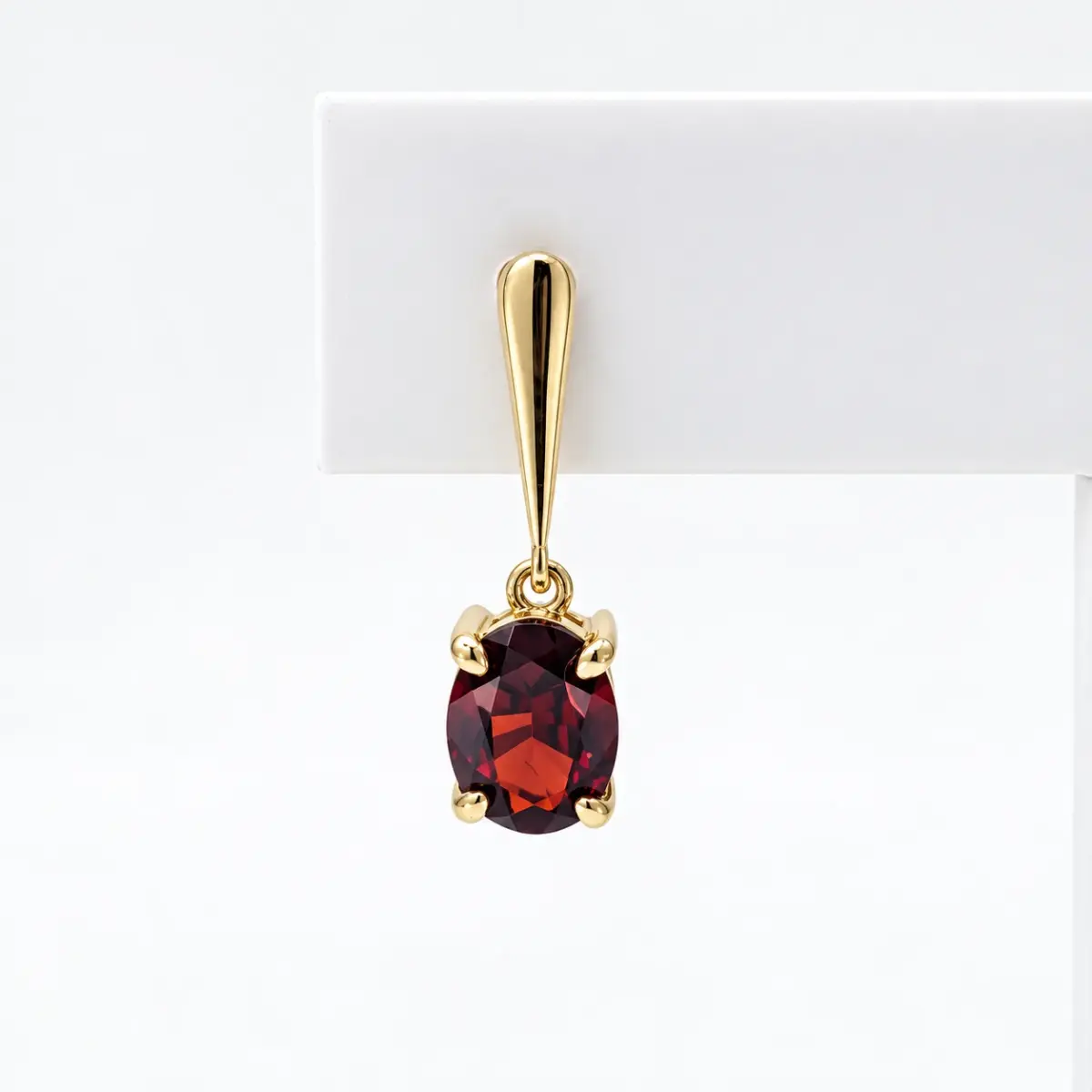 9ct Yellow Gold Oval Garnet Drop Stud Earrings – 0.78ct - CYE2068GAR