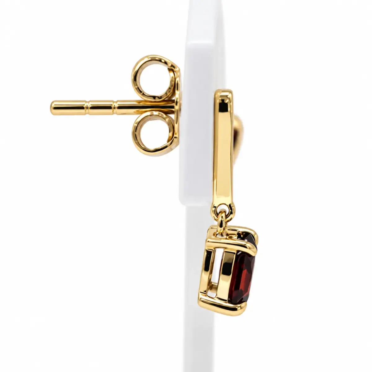 9ct Yellow Gold Oval Garnet Drop Stud Earrings – 0.78ct - CYE2068GAR