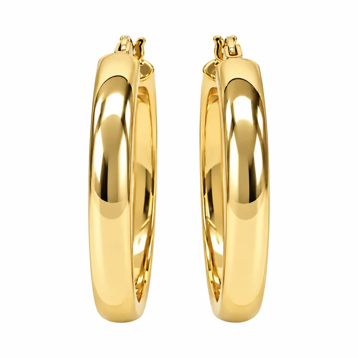 9ct Yellow Gold Oval Tube Hoop Earrings – 28mm x 23mm Inside Diameter | 5mm Wide | Made in Italy - 9KER193Y28X23