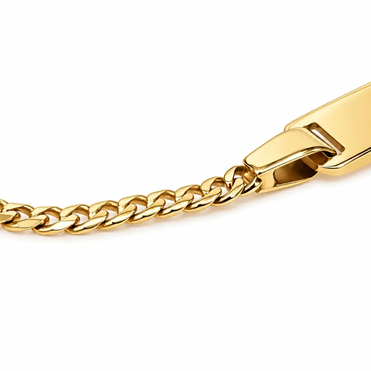 9ct Yellow Gold Solid Curb Link ID Bracelet – 17.5cm to 19.5cm | Made in Italy - 9KGZP0706/ID