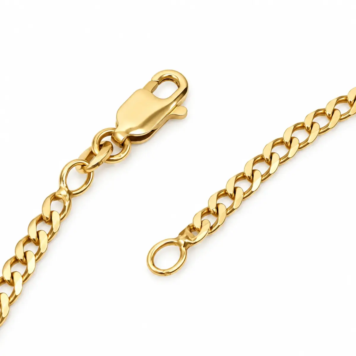 9ct Yellow Gold Solid Diamond Cut Curb Link ID Bracelet – 17cm to 19cm | Made in Italy - 9KGZP0806/ID