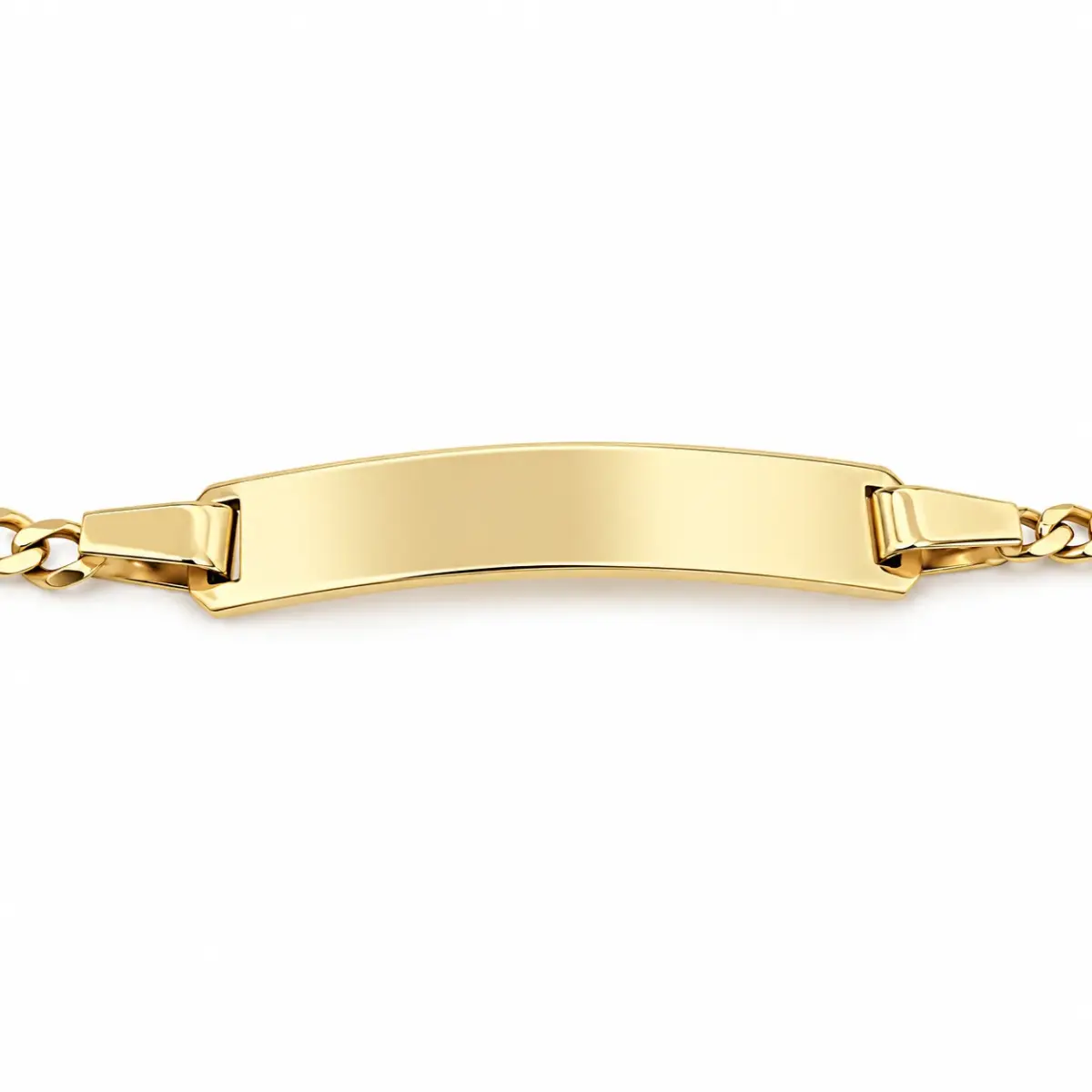 9ct Yellow Gold Solid Diamond Cut Curb Link ID Bracelet – 17cm to 19cm | Made in Italy - 9KGZP0806/ID