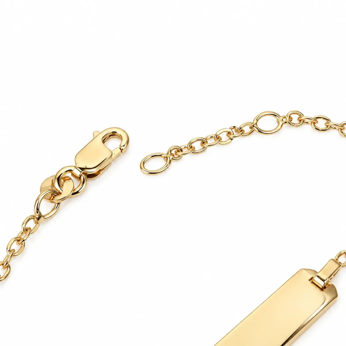 9ct Yellow Gold Solid Oval Cable Link ID Bracelet – Adjustable 15cm to 17cm | Made in Italy - 9KBLY040/ID