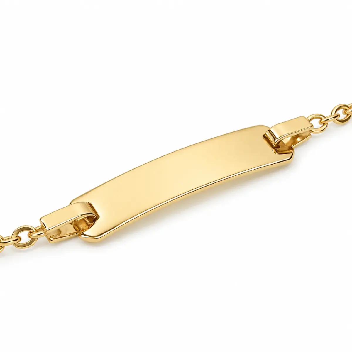 9ct Yellow Gold Solid Oval Cable Link ID Bracelet – Adjustable 15cm to 17cm | Made in Italy - 9KBLY040/ID