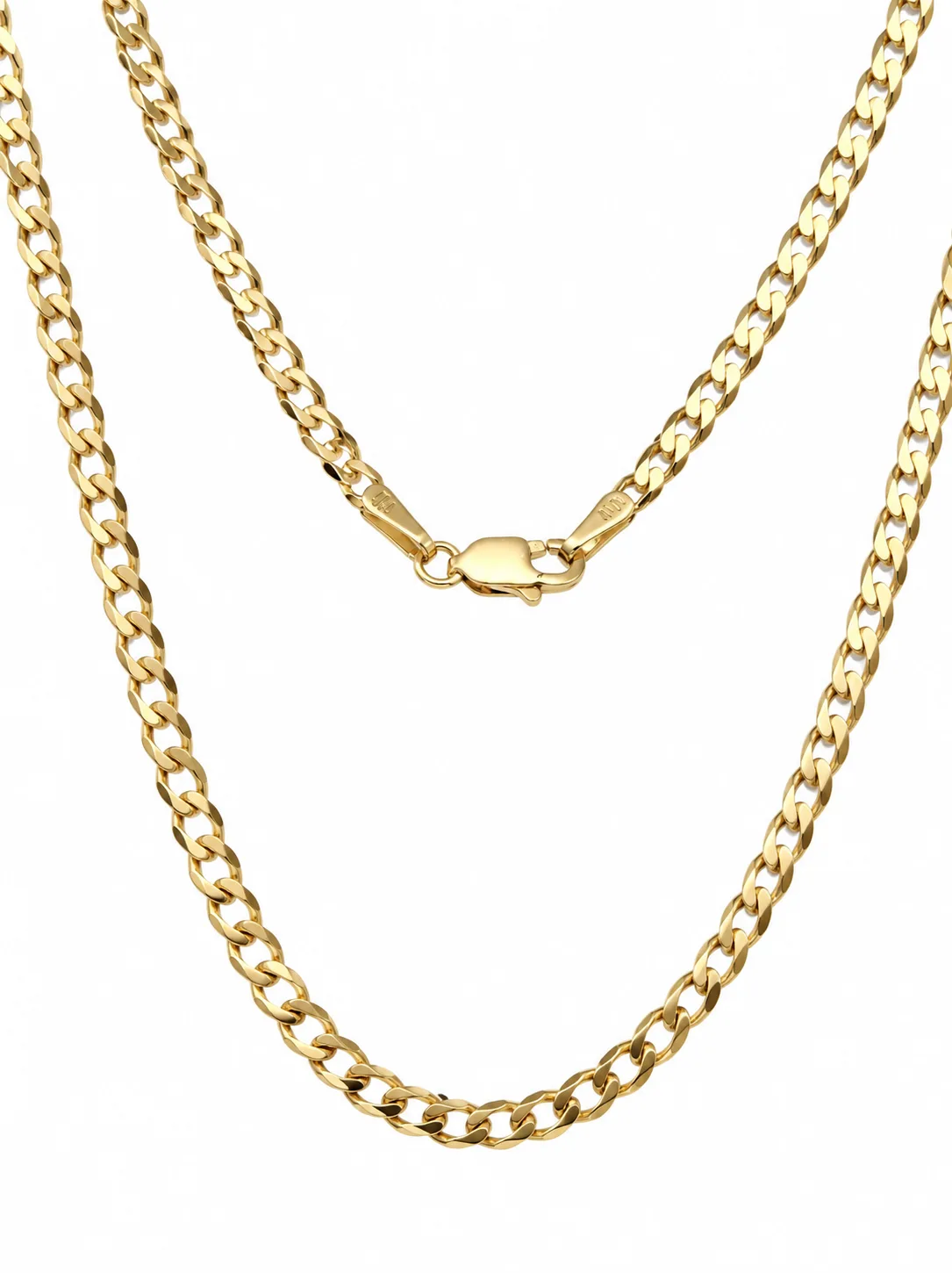 9ct Yellow Gold Ultra Flat Bevel Sided Diamond Cut Curb Chain – 2.55mm - 9YUFBSCD70