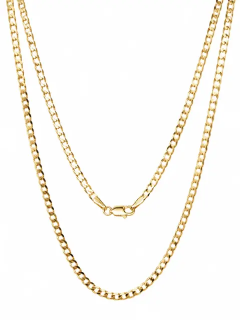 9ct Yellow Gold Ultra Flat Bevel Sided Diamond Cut Curb Chain – 2.55mm - 9YUFBSCD70
