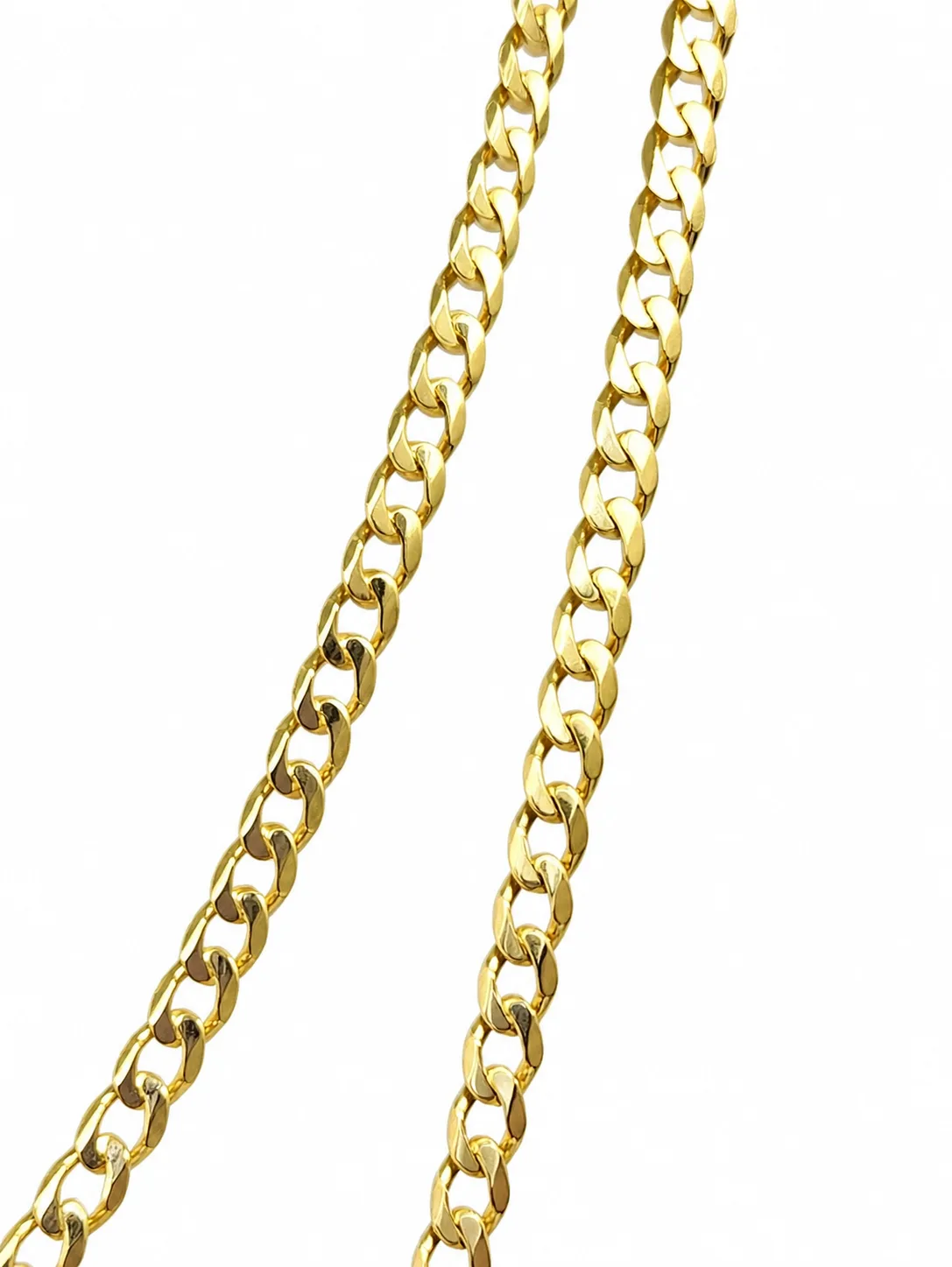 9ct Yellow Gold Ultra Flat Bevel Sided Diamond Cut Curb Chain – 2.55mm - 9YUFBSCD70