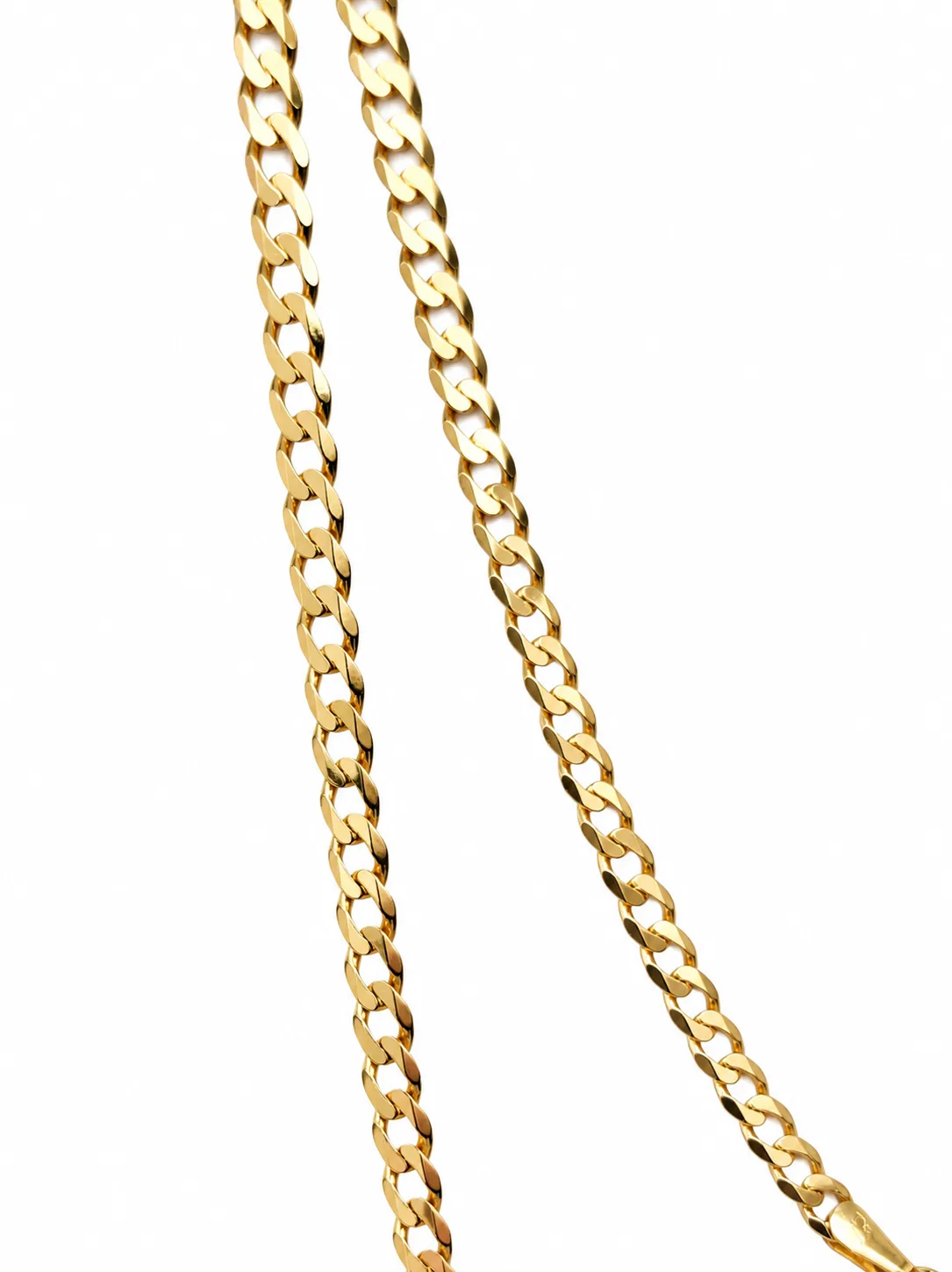 9ct Yellow Gold Ultra Flat Bevel Sided Diamond Cut Curb Chain – 2.55mm - 9YUFBSCD70