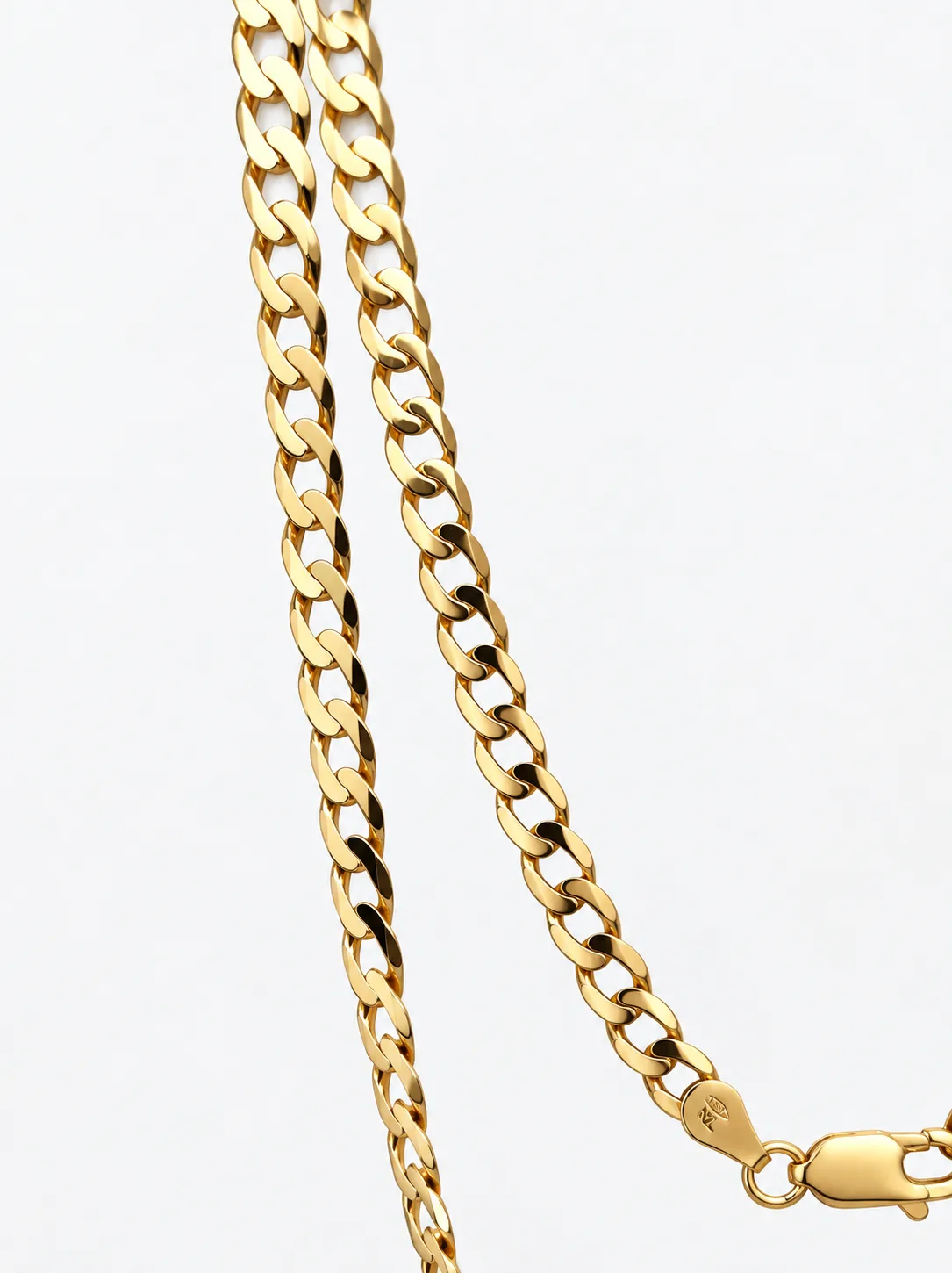 9ct Yellow Gold Ultra Flat Bevel Sided Diamond Cut Curb Chain – 4.40mm - 9YUFBSCD120