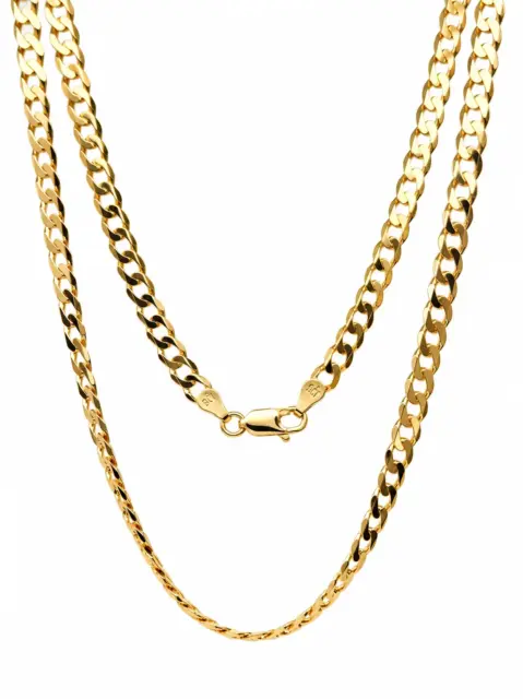 9ct Yellow Gold Ultra Flat Bevel Sided Diamond Cut Curb Chain – 4.40mm - 9YUFBSCD120