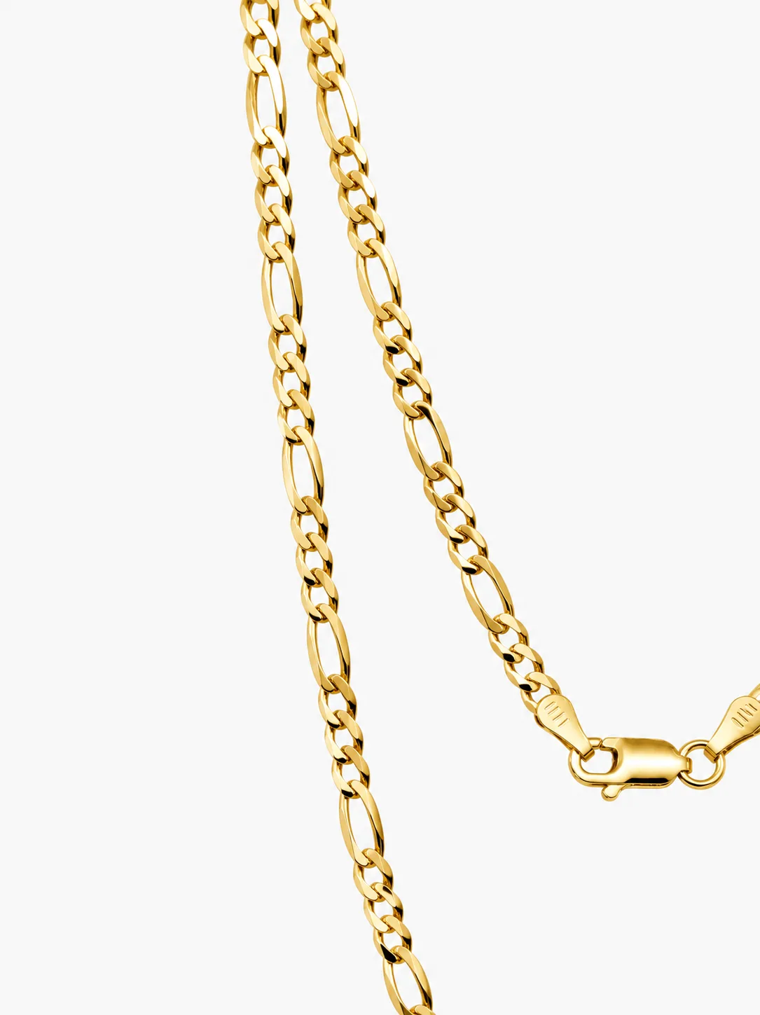9ct Yellow Gold Ultra Flat Bevel Sided Diamond Cut Figaro 1:3 Chain – 2.90mm - 9YUFBSFD801/3